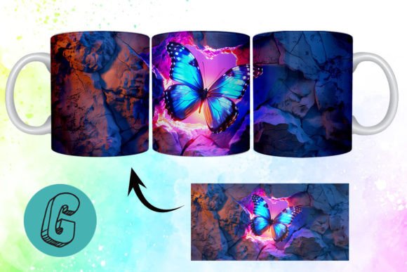 3D Fantasy Butterfly Mug Wrap Break 17: A Versatile Creative Asset for DIY Enthusiasts