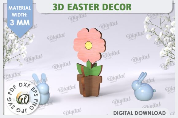 3D Flower Laser Cut. Spring Deco – A Creative Digital Design Solution for Springtime Projects