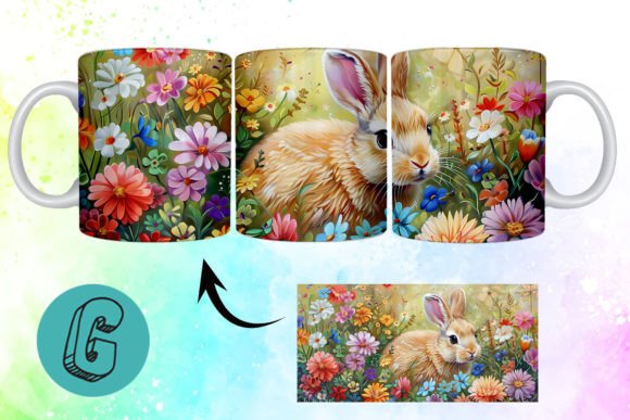 3D Oil Paint Easter Bunny Mug Wrap 20: A Creative Tool for Artists and DIY Enthusiasts