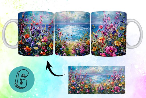 3D Oil Paint Floral Garden Mug Wrap 20: A Versatile Creative Asset for Artists and Makers
