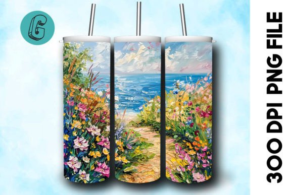 3D Oil Paint Floral Tumbler Wrap 29