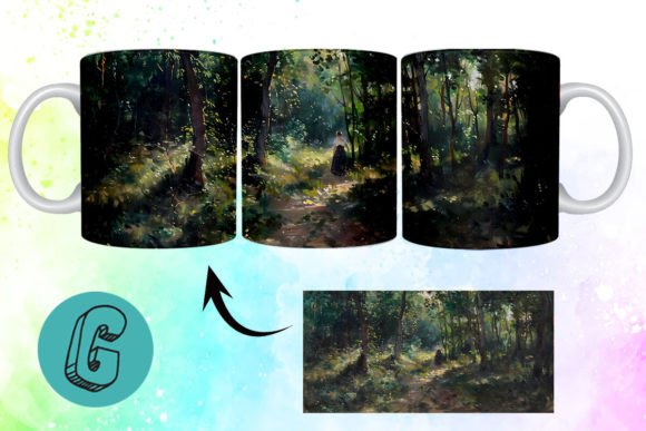 3D Oil Paint Forest Garden Mug Wrap 20: A Versatile Digital Design for Creative Enthusiasts