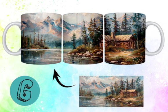 3D Oil Paint Vintage Sence Mug Wrap 18