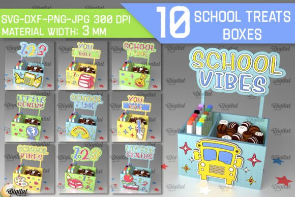 3D School Treats Boxes Laser Cut Bundle: A Creative Digital Resource for DIY Enthusiasts