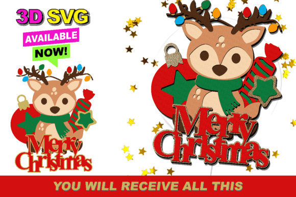 Christmas Baby Deer Topper 3D SVG – Creative Possibilities