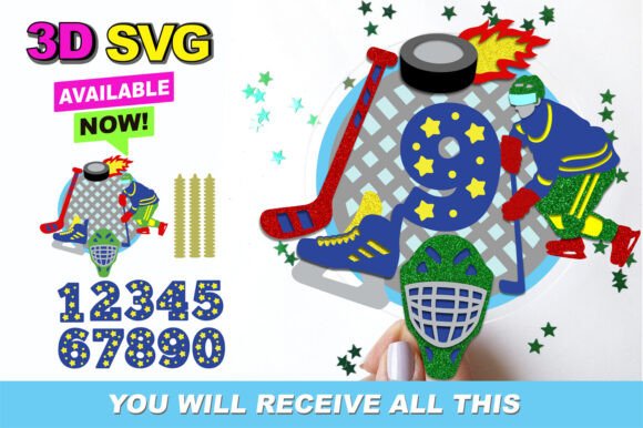 Creating a Hockey-Themed 3D SVG Cake Topper with Shaker Elements