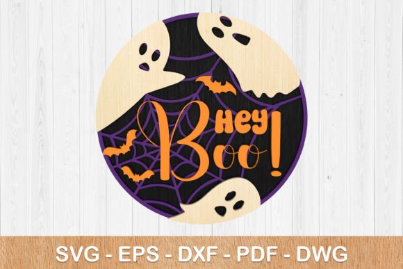 Hey Boo with Ghost Welcome Sign 3D SVG: A Creative Design for Versatile Use