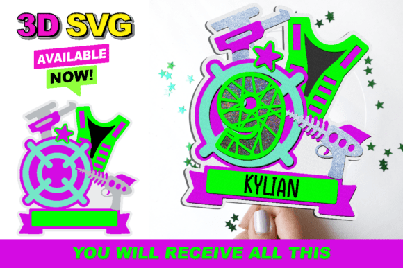 Laser Tag Cake Topper 3D SVG – Creative Possibilities