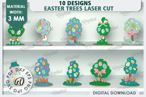 Unlock Creative Potential with the 3D Easter Trees Laser Cut Bundle